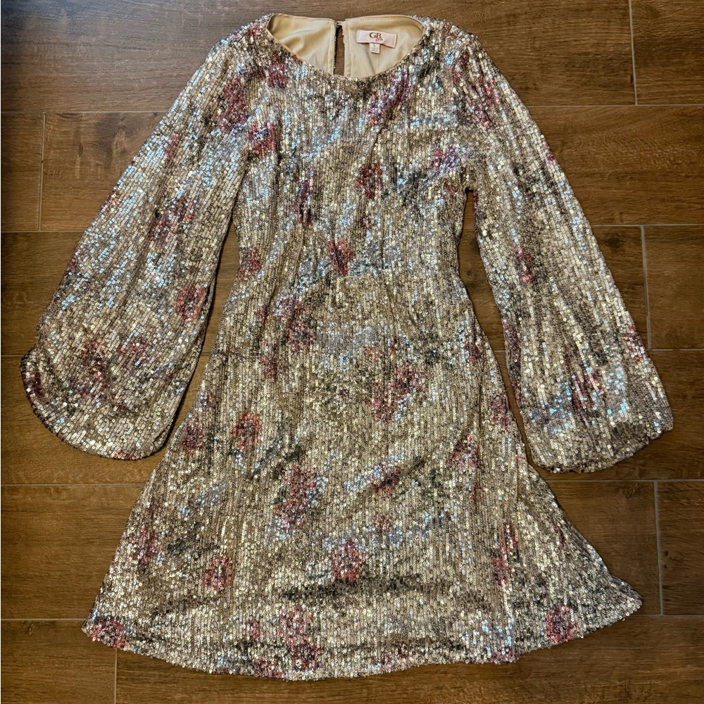 Chasing Fireflies Silver and Pink Sequin Dress